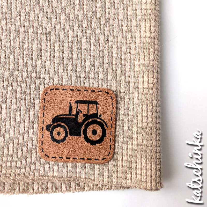 Kunstleder Label aufbügelbar / Aufnäher - Trecker