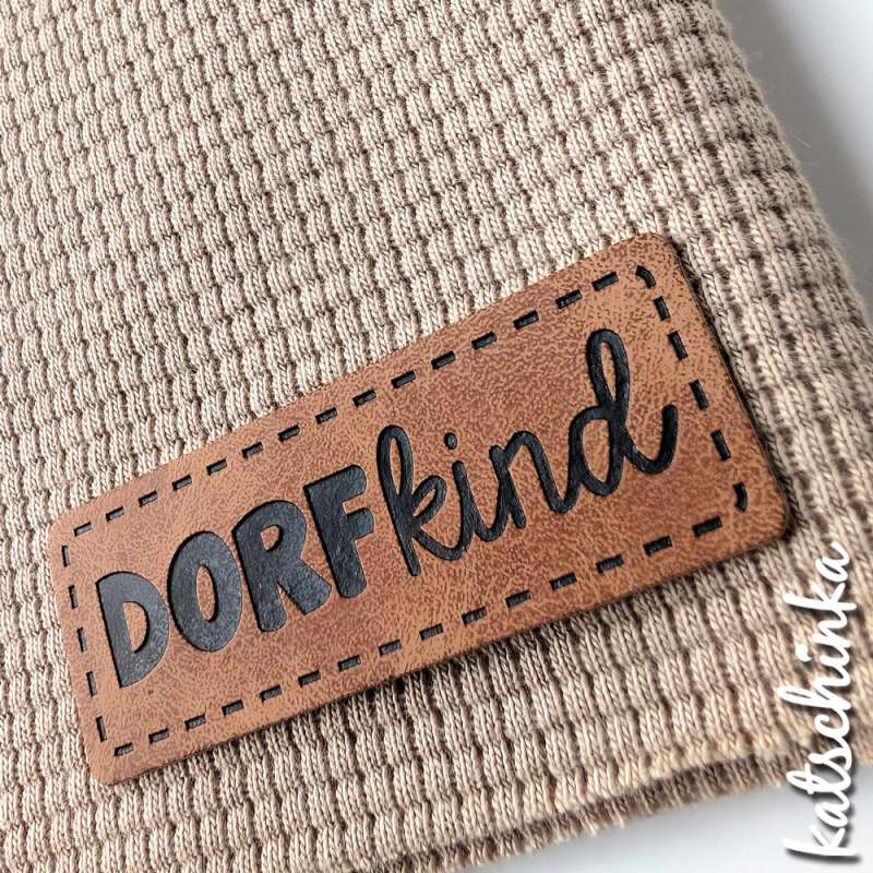 Kunstleder Label aufbügelbar / Aufnäher - Dorfkind