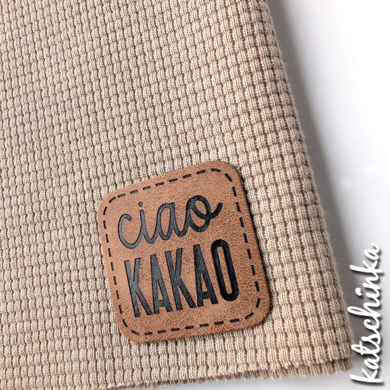 Kunstleder Label aufbügelbar / Aufnäher - Ciao Kakao