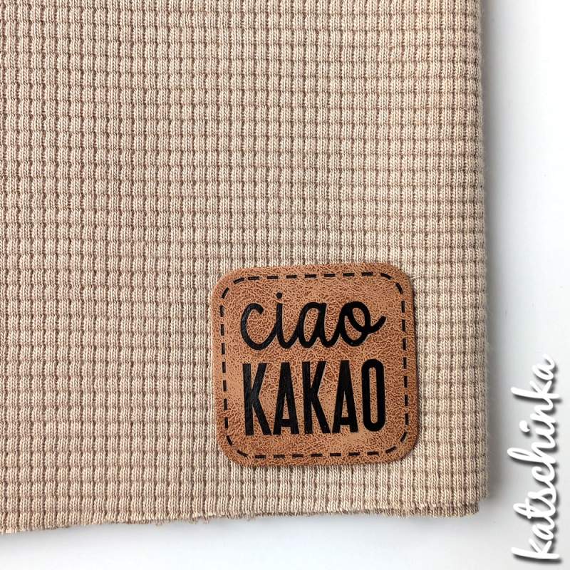Kunstleder Label aufbügelbar / Aufnäher - Ciao Kakao
