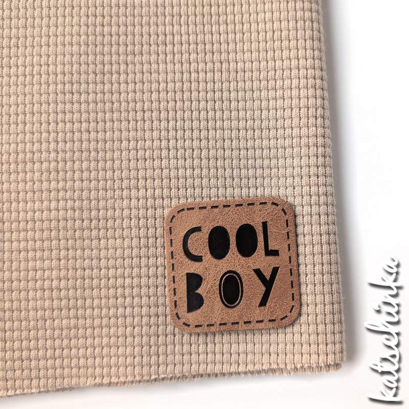 Kunstleder Label aufbügelbar / Aufnäher - Cool Boy