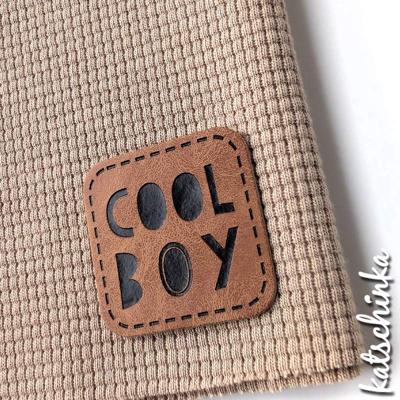 Kunstleder Label aufbügelbar / Aufnäher - Cool Boy