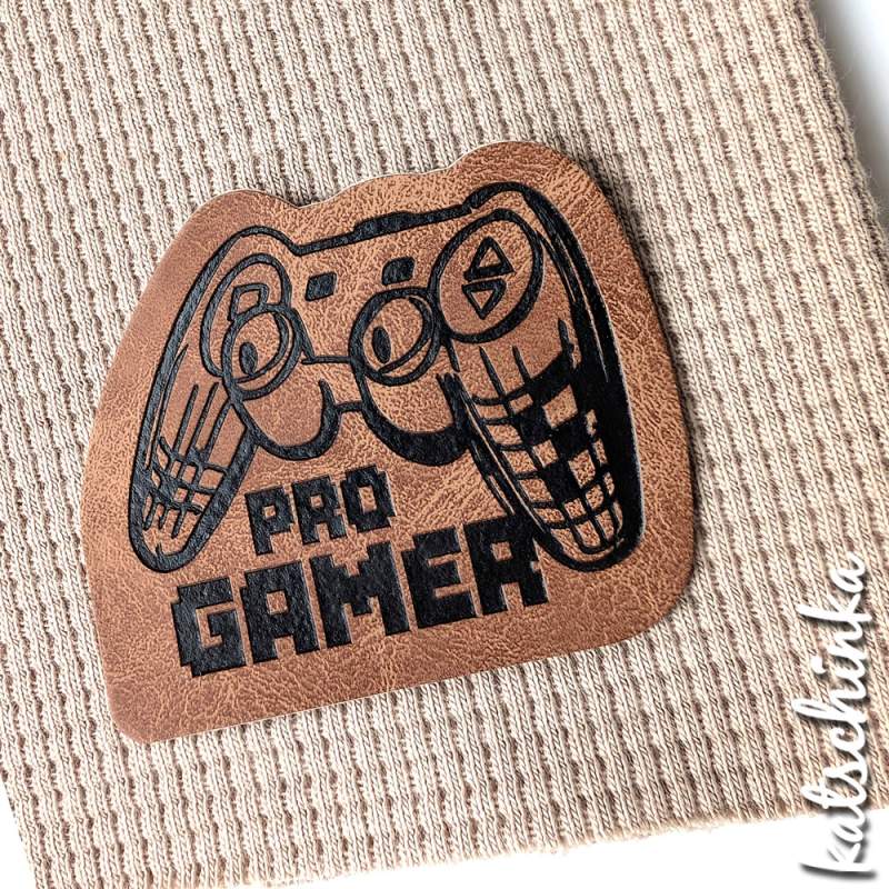 Kunstleder Label aufbügelbar / Aufnäher - Pro Gamer