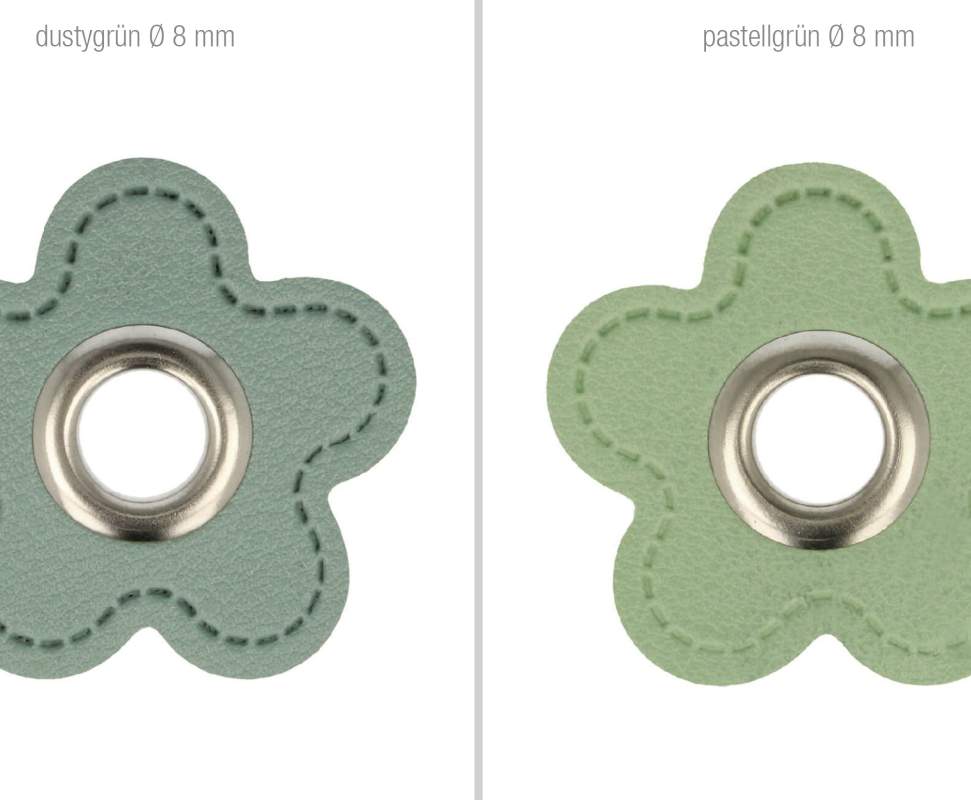 2x Stück im Set Ösenpatches Blume verschiedene Farben, Ösen Patches | 2er