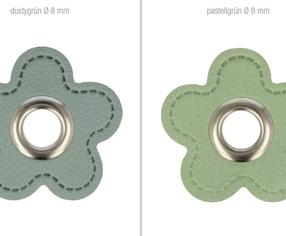 2x Stück im Set Ösenpatches Blume verschiedene Farben, Ösen Patches | 2er