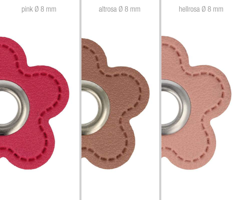 2x Stück im Set Ösenpatches Blume verschiedene Farben, Ösen Patches | 2er