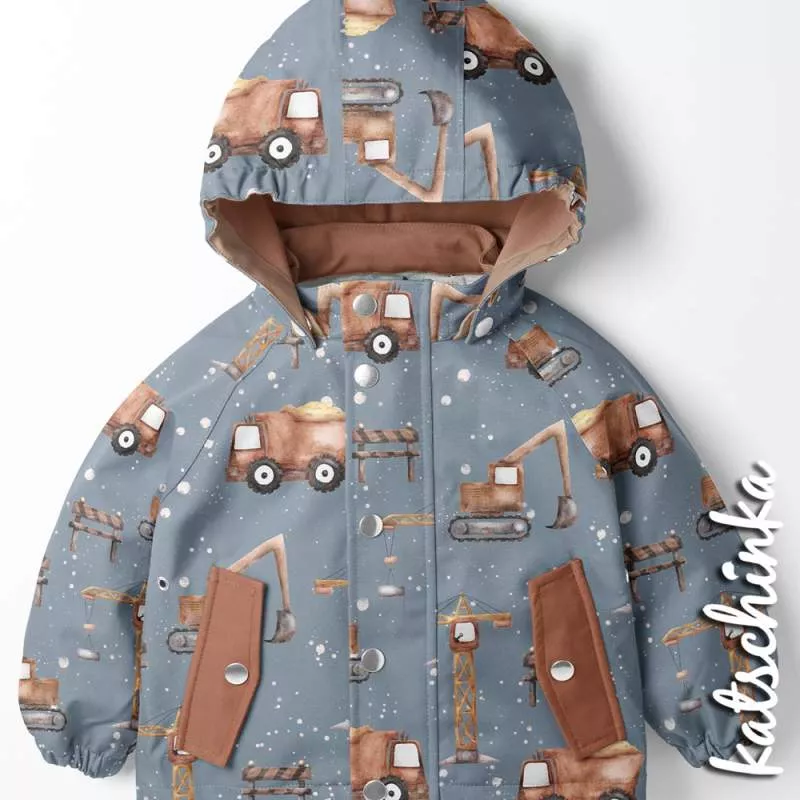 Kinder Softshell Stoff als Meterware – wasserabweisender Outdoorstoff mit flauschiger Innenseite