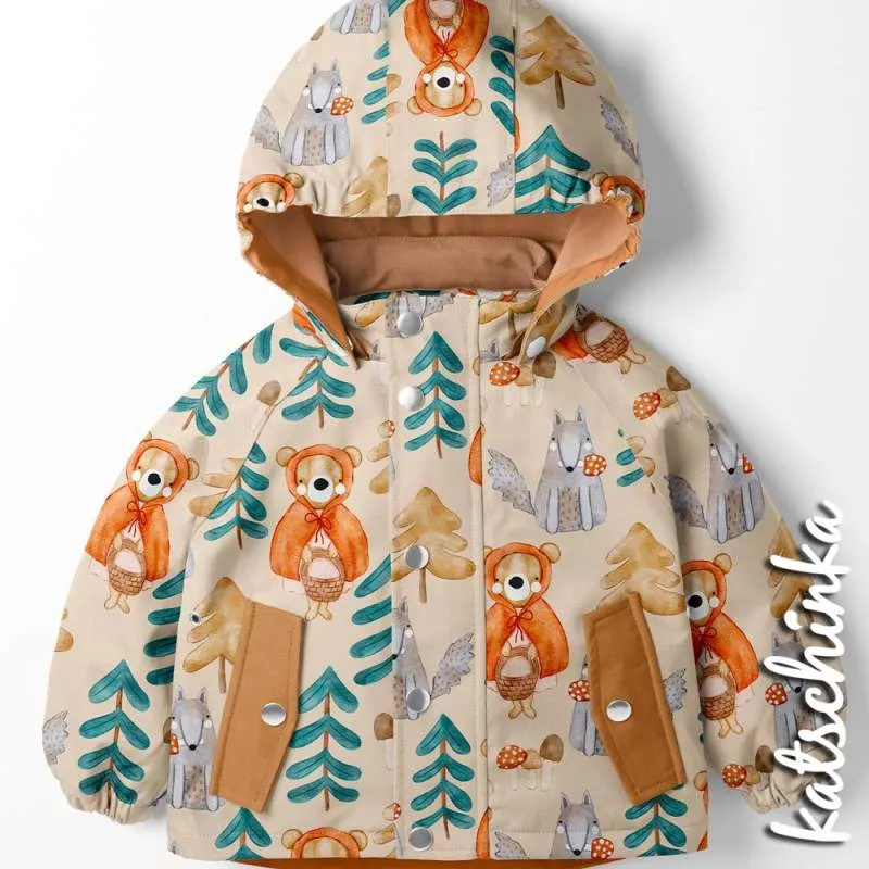 Kinder Softshell Stoff als Meterware – wasserabweisender Outdoorstoff mit flauschiger Innenseite