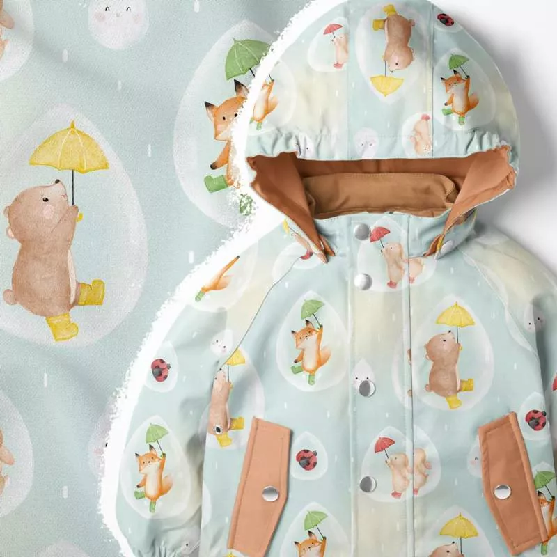 Softshell Stoff für Kinder, innen flauschig und außen wasserabweisend, ideal für Jacken und Matschhosen