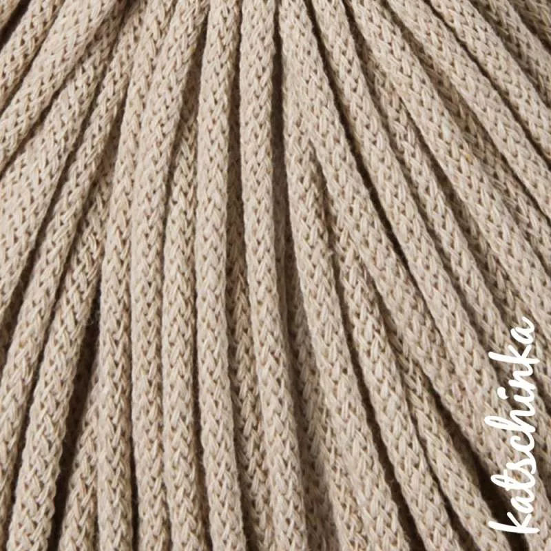 Strickschlauch beige Kordel Häkelschlauch 5mm für Schriftzug oder Hoodie