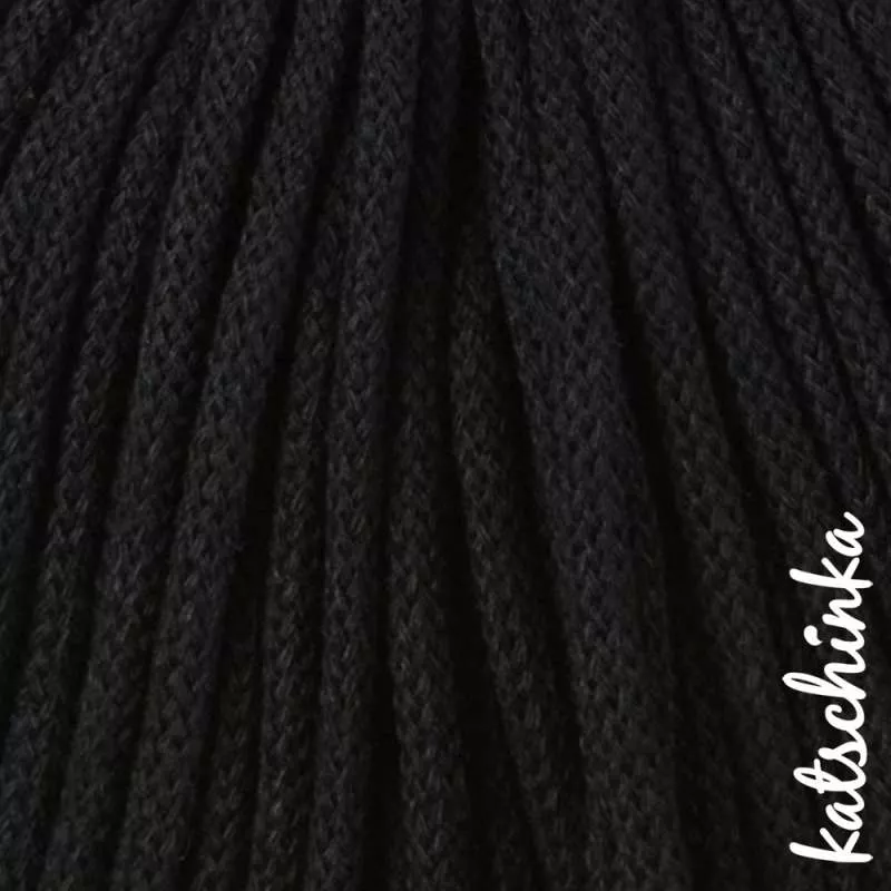 Strickschlauch Schwarz Kordel Häkelschlauch 5mm für Schriftzug oder Hoodie