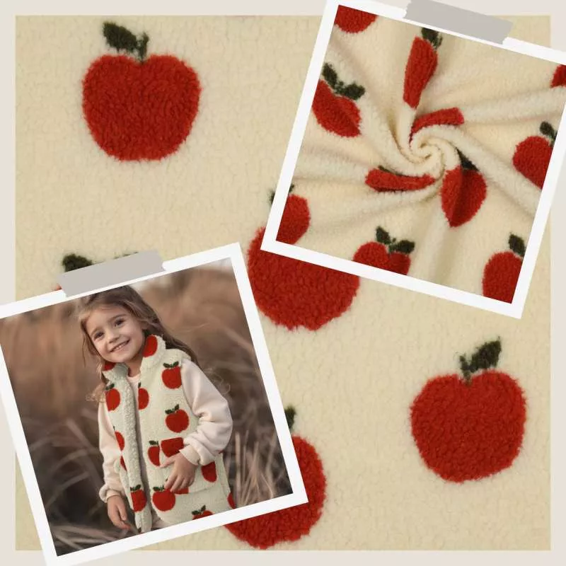 Teddyplüsch Apfel 05676.001 | Teddystoff | Teddy Plüschstoff