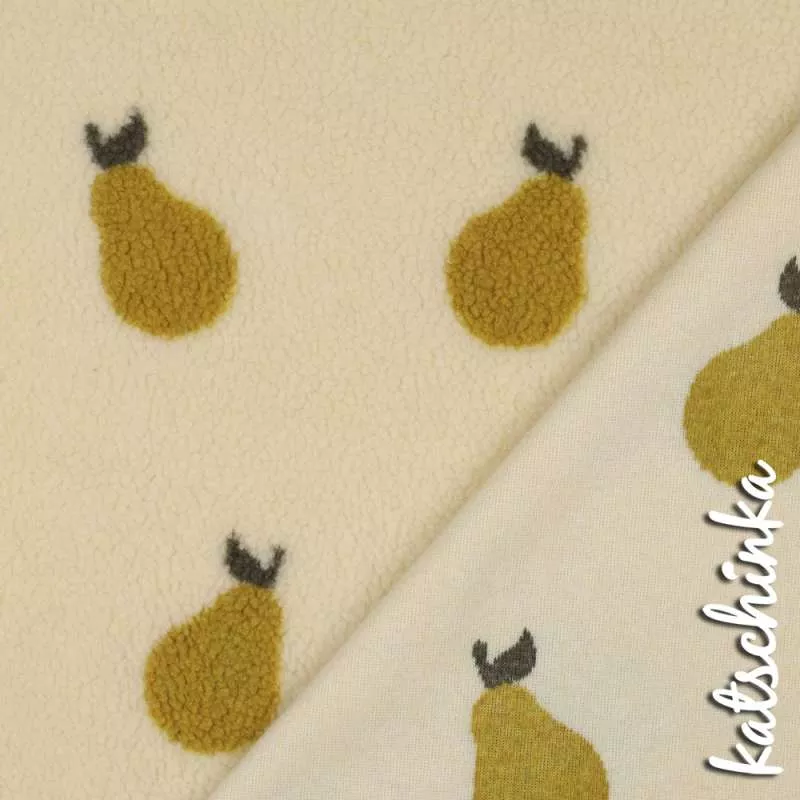 Teddyplüsch Birnen 3714.001 | Teddystoff | Teddy Plüschstoff