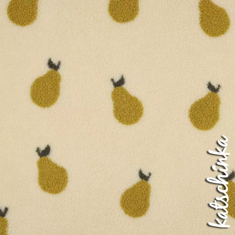 Teddyplüsch Birnen 3714.001 | Teddystoff | Teddy Plüschstoff