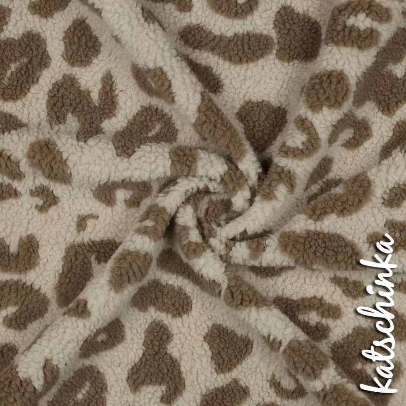 Teddyplüsch Leo taupe 3741.001 | Teddystoff | Teddy Plüschstoff