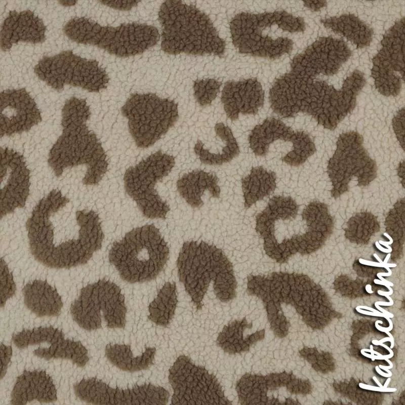 Teddyplüsch Leo taupe 3741.001 | Teddystoff | Teddy Plüschstoff