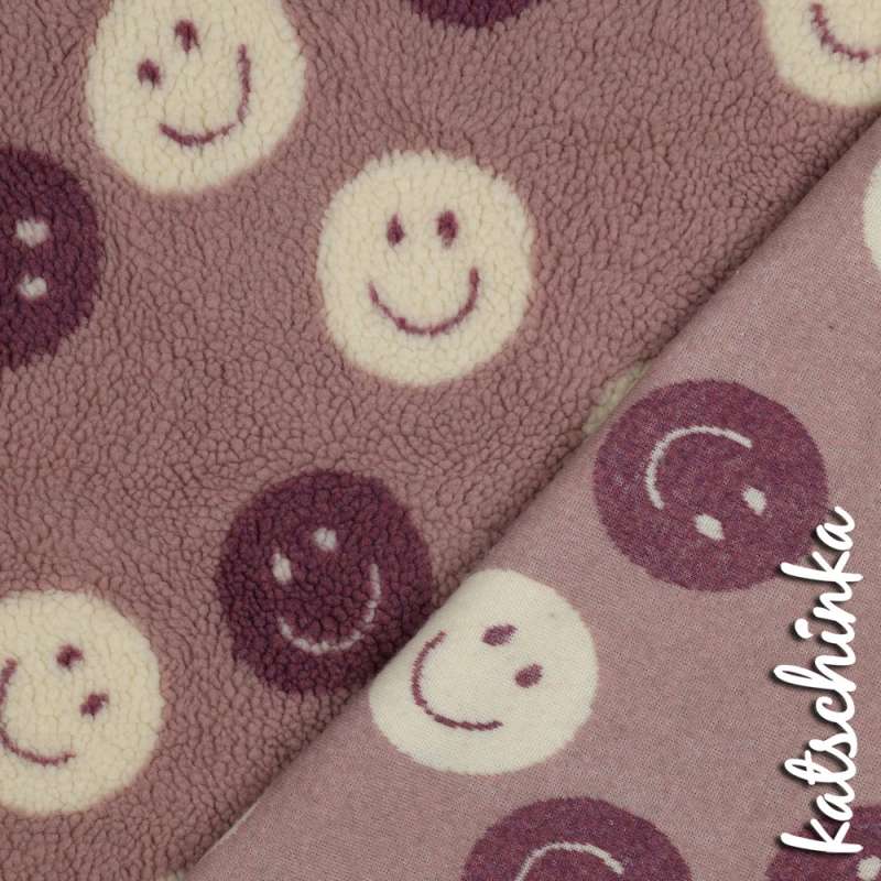 Teddyplüsch Smileys altrosa 05674.008 | Teddystoff | Teddy Plüschstoff