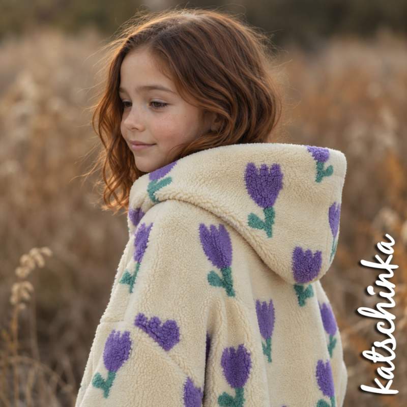Teddyplüsch Tulpen ecru 5639.001 | Teddystoff | Teddy Plüschstoff