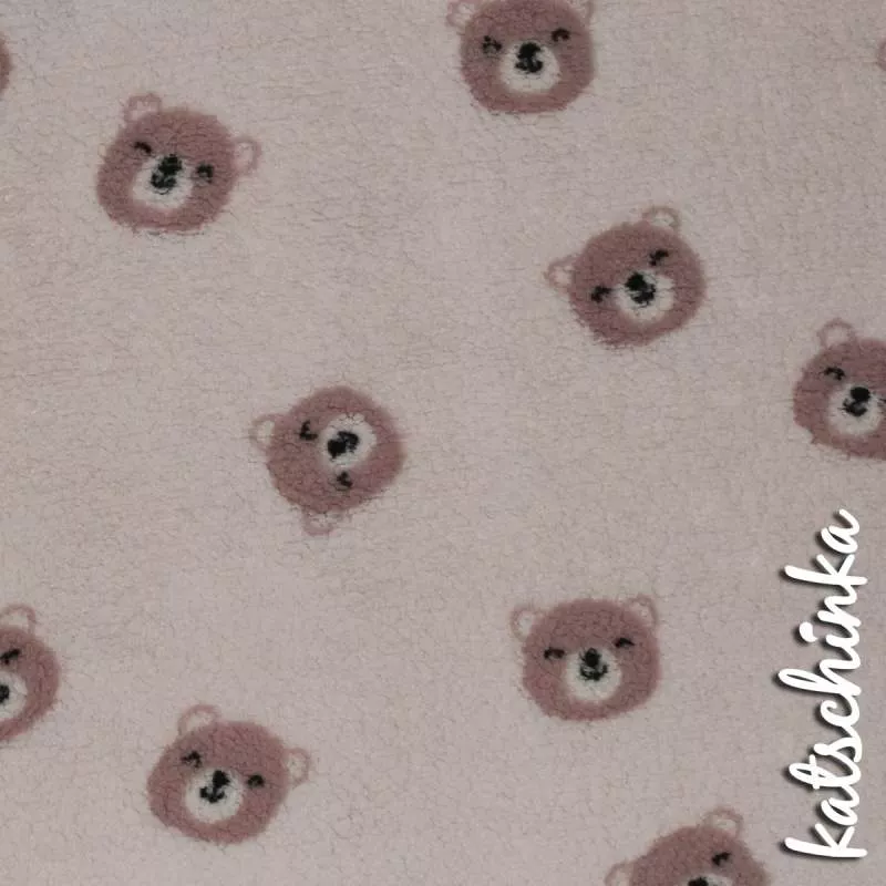Bären Teddyplüsch | Teddystoff | Teddy Plüschstoff - hellbeige 2632