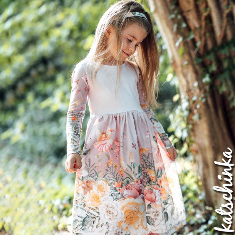 Bio Baumwolljersey Kinderstoff Fairies Vintage Garden