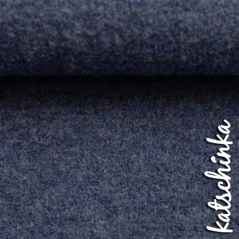 Wollstoff - Walk - jeansblau meliert 1744