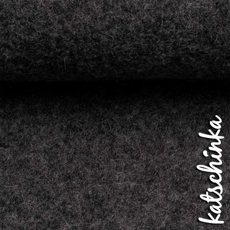 Wollstoff - Walk - dunkelgrau meli. 1285