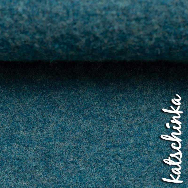 Wollstoff - Walk - petrol meliert 1747