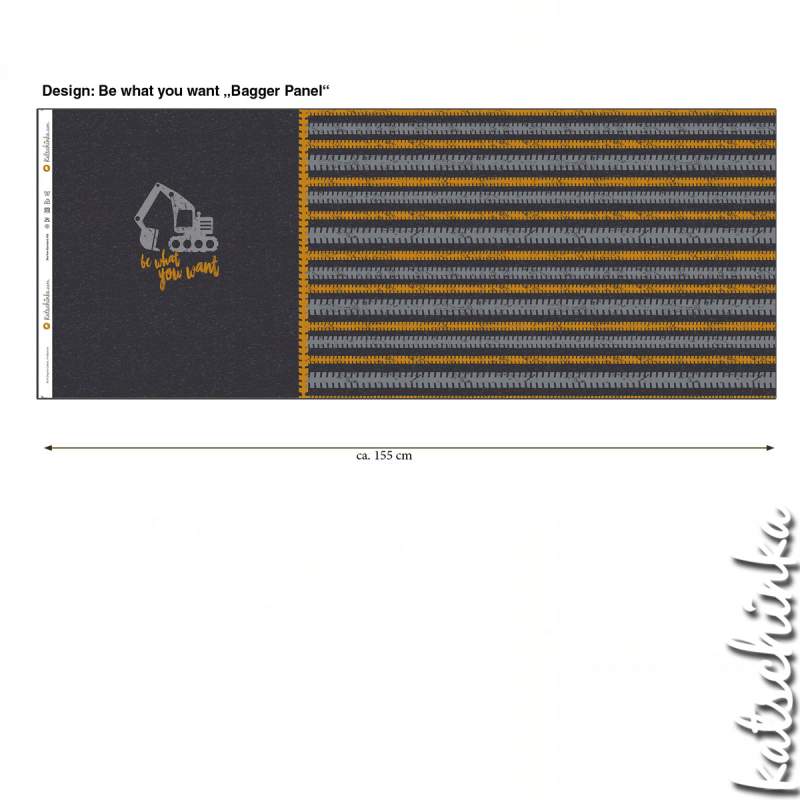 Bio Jersey Be what you want - Panel Bagger vintage grau