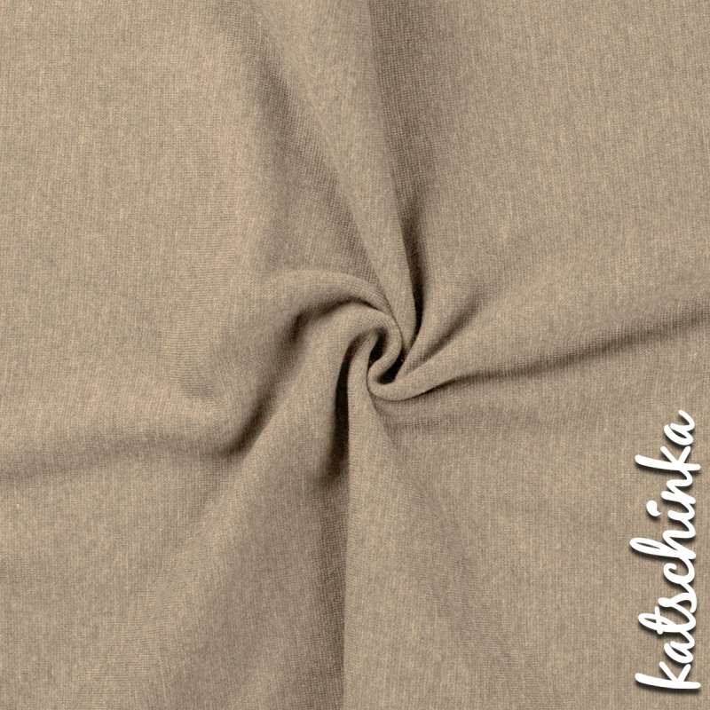 Kastanienbraunrot melierter Bündchenstoff als Meterware, glatt und elastisch, ideal für Baby- und Kinderkleidung