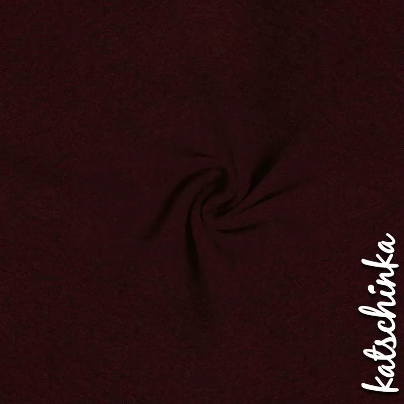 Kastanienbraunrot melierter Bündchenstoff als Meterware, glatt und elastisch, ideal für Baby- und Kinderkleidung