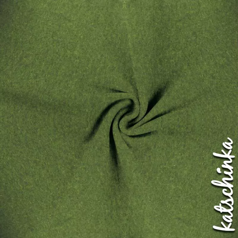 Khaki melierter Bündchenstoff als Meterware, glatt und elastisch, ideal für Baby- und Kinderkleidung