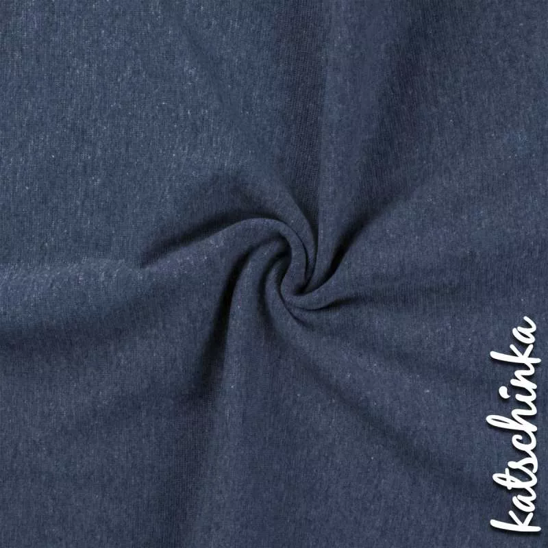 Light jeans melierter Bündchenstoff als Meterware, glatt und elastisch, ideal für Baby- und Kinderkleidung