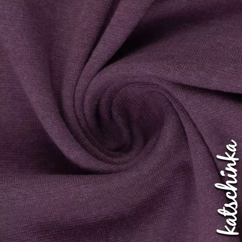 Swafing Lila melierter Bündchenstoff als Meterware, glatt und elastisch, ideal für Baby- und Kinderkleidung
