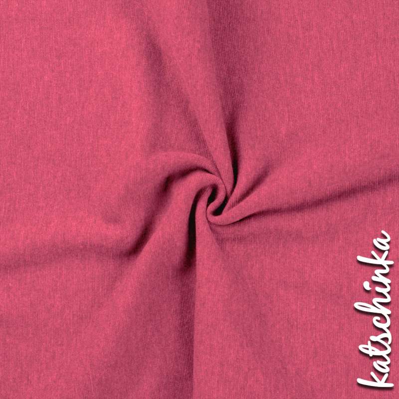 pink melierter Bündchenstoff als Meterware, glatt und elastisch, ideal für Baby- und Kinderkleidung