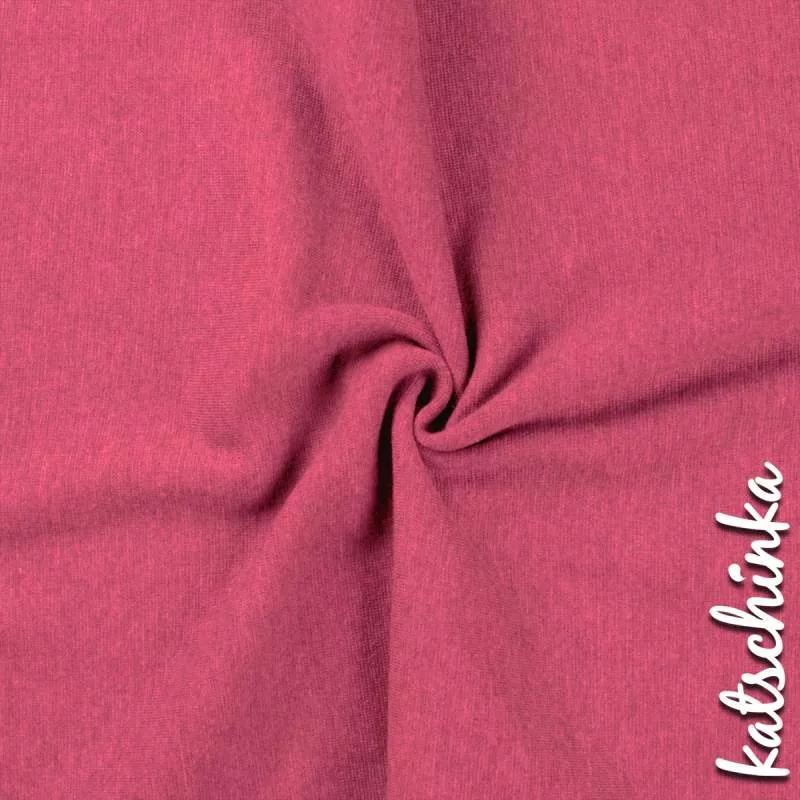 pink melierter Bündchenstoff als Meterware, glatt und elastisch, ideal für Baby- und Kinderkleidung