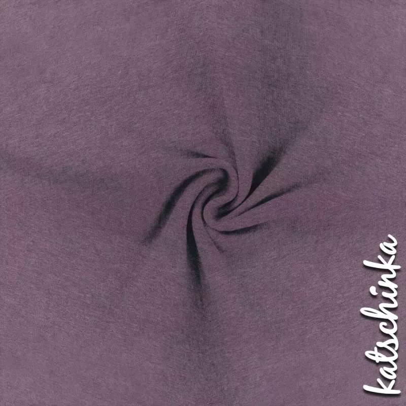Violett melierter Bündchenstoff als Meterware, glatt und elastisch, ideal für Baby- und Kinderkleidung