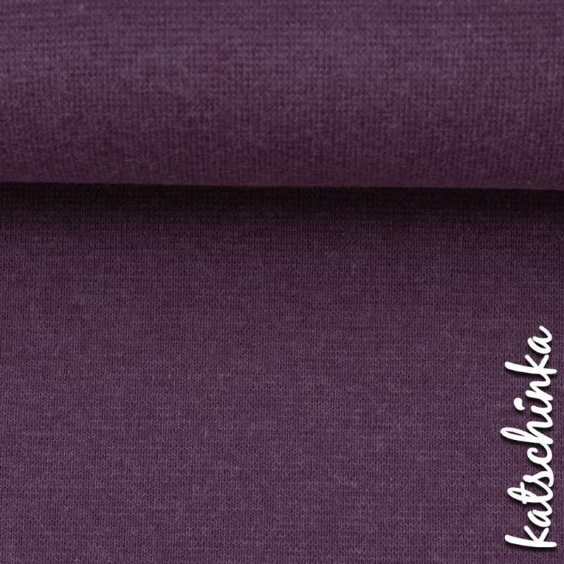Swafing Lila melierter Bündchenstoff als Meterware, glatt und elastisch, ideal für Baby- und Kinderkleidung