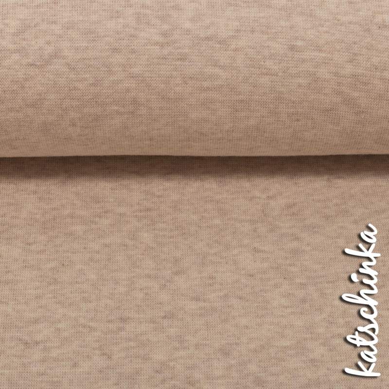 Baumwoll-Bündchen beige meliert 1173 Heike uni - Schlauchware von Swafing