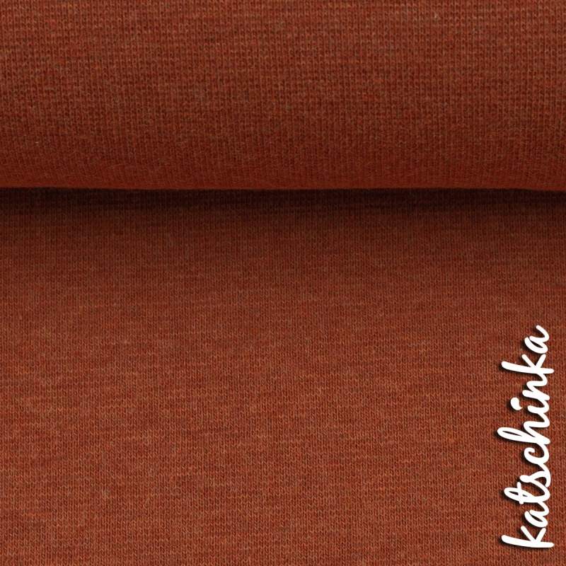 Baumwoll-Bündchen terracotta meliert 1315 Heike uni - Schlauchware von Swafing