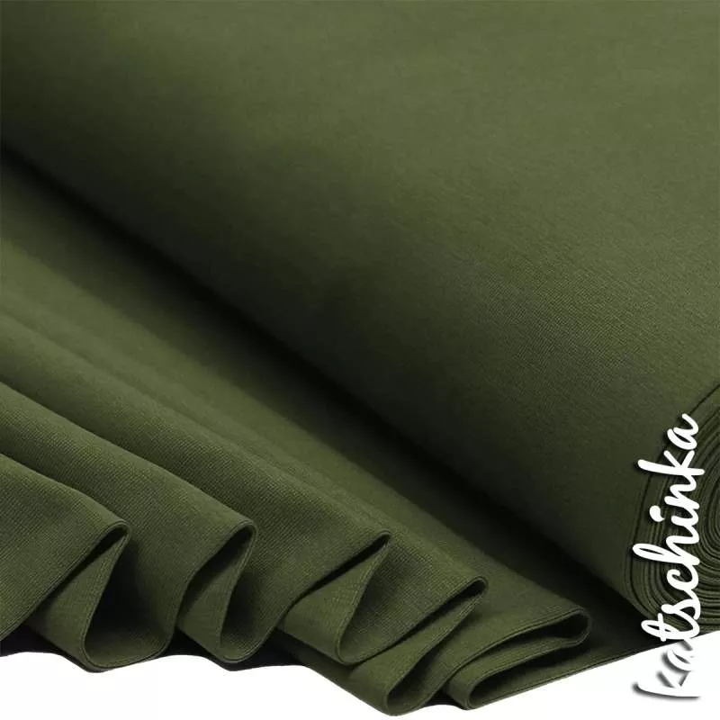 Bündchenstoff armeegrün als elastische Schlauchware Meterware