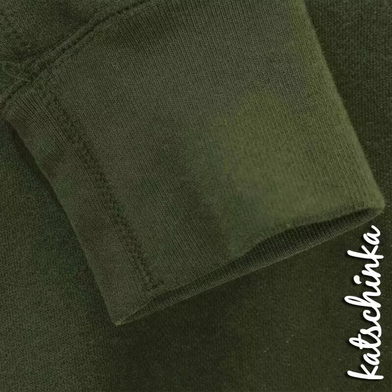 Bündchenstoff armeegrün als formstabile Schlauchware