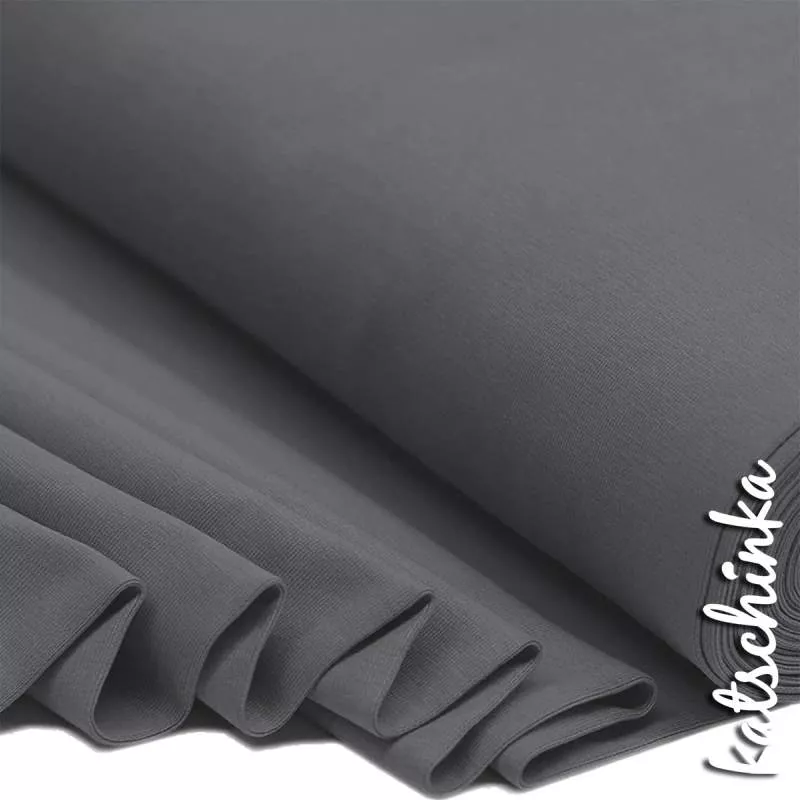 Bündchenstoff dunkelgrau als elastische Schlauchware Meterware