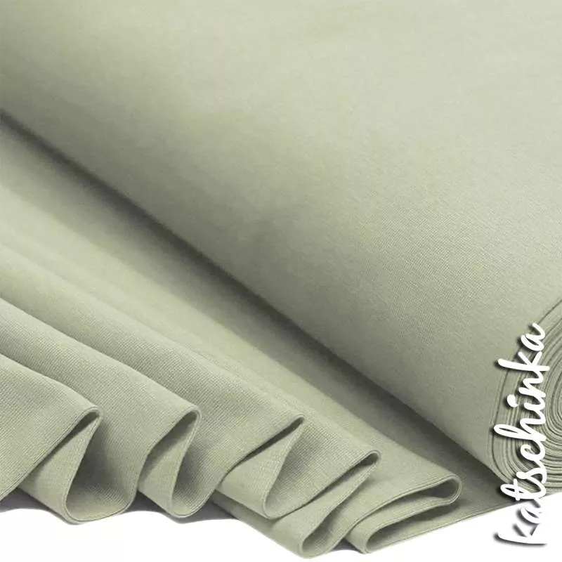 Bündchenstoff dustygrün als elastische Schlauchware Meterware