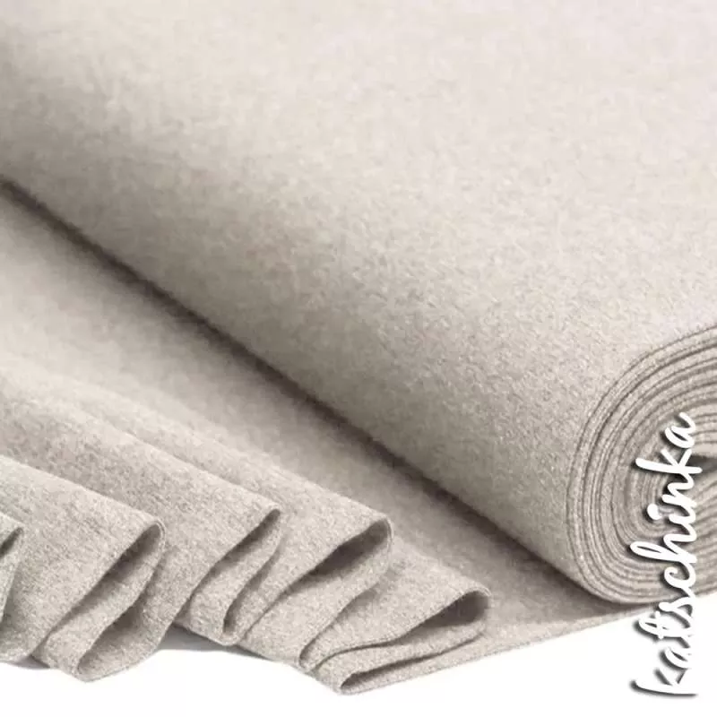 Bündchenstoff hellbeige meliertals elastische Schlauchware Meterware