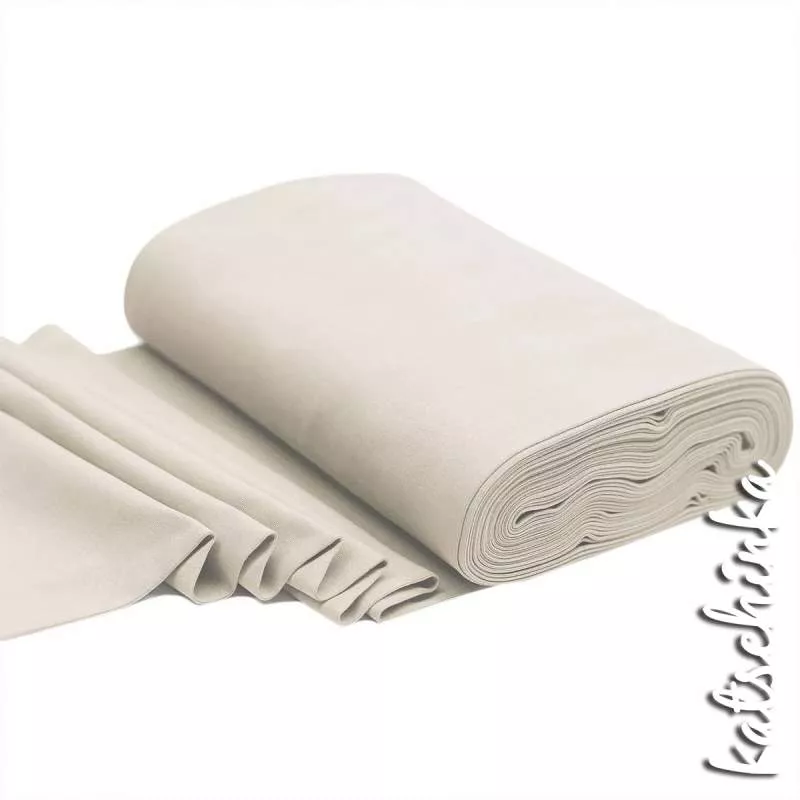 Elastischer Bündchenstoff hellbeige mit glatter Struktur
