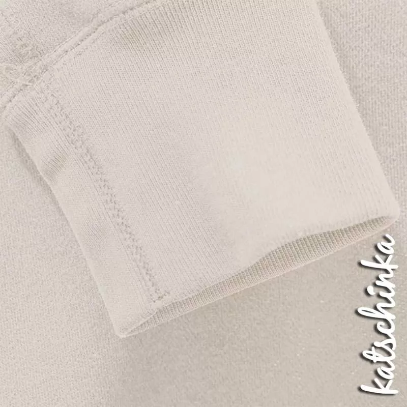 Bündchenstoff hellbeige als formstabile Schlauchware