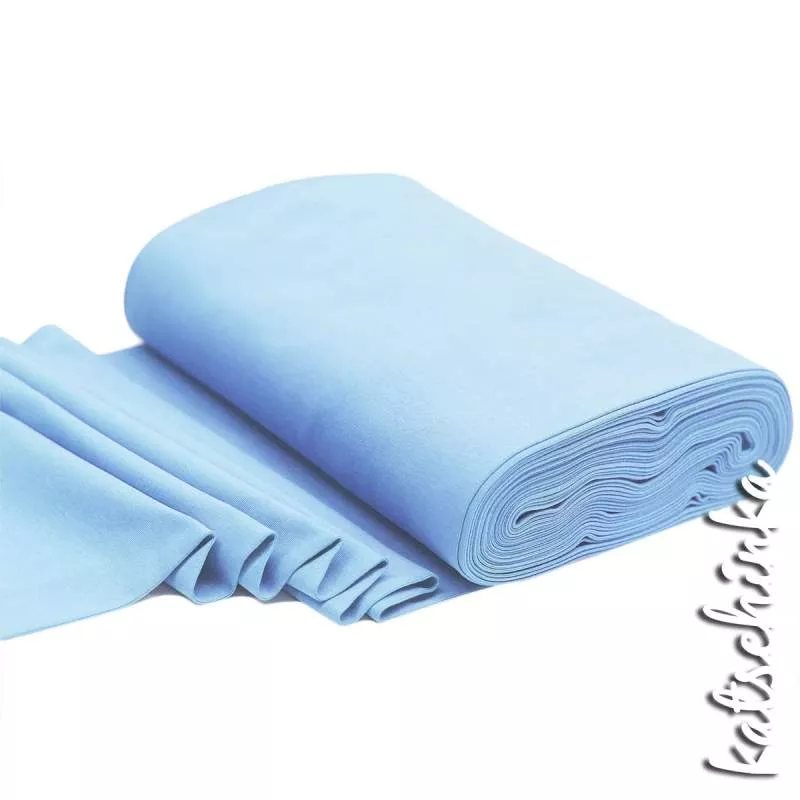 Elastischer Bündchenstoff hellblau mit glatter Struktur