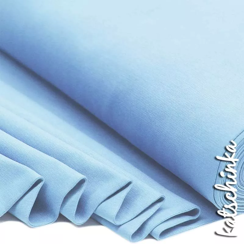 Bündchenstoff hellblau als elastische Schlauchware Meterware