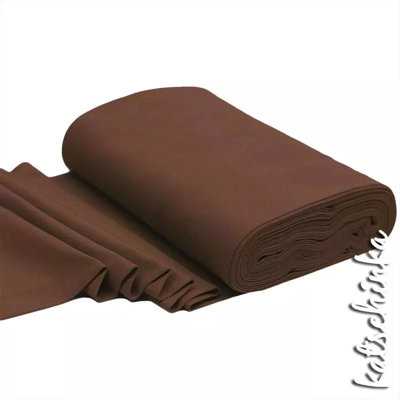 Elastischer Bündchenstoff schokobraun mit glatter Struktur