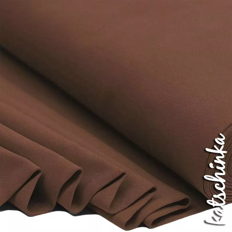 Bündchenstoff schokobraun als elastische Schlauchware Meterware